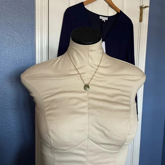 Floating Labradorite Gold Plated Paperclip Necklace - Picture 13 of 14